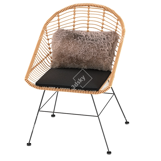 Mayorka Wicker Chair: Elegant and Comfortable 3D model image 5