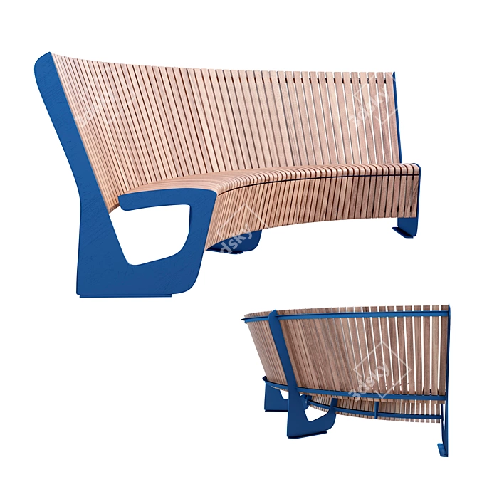 Compact City Bench: Quality Outdoor Furniture by Mmcite 3D model image 2