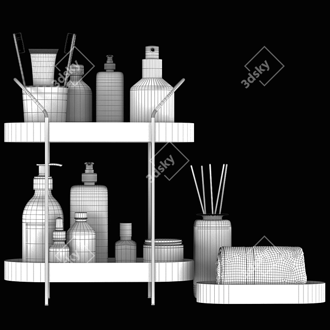 Modern Bathroom Accessories Set 3D model image 5