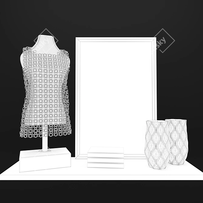 Title: Chain Mail Decor Set 3D model image 2