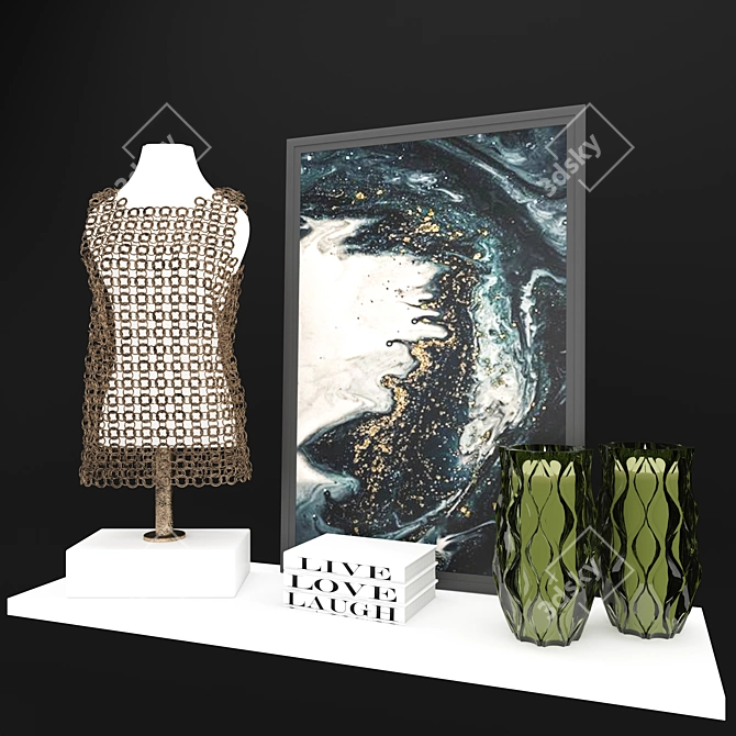 Title: Chain Mail Decor Set 3D model image 3