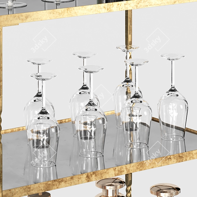 Luxury Safavieh Aurelius Bar Cart 3D model image 4