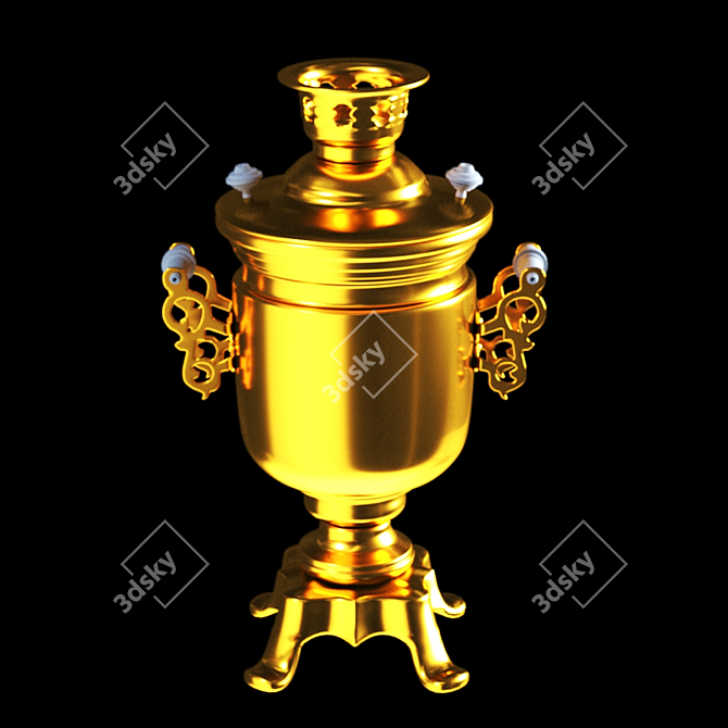 Copper Electric Samovar 3D model image 2