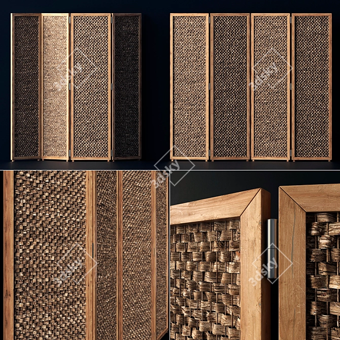 Wooden Screen Decor - Unique Wood Design 3D model image 1