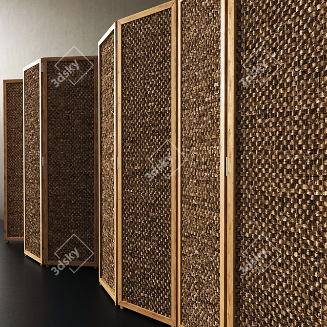 Wooden Screen Decor - Unique Wood Design 3D model image 3