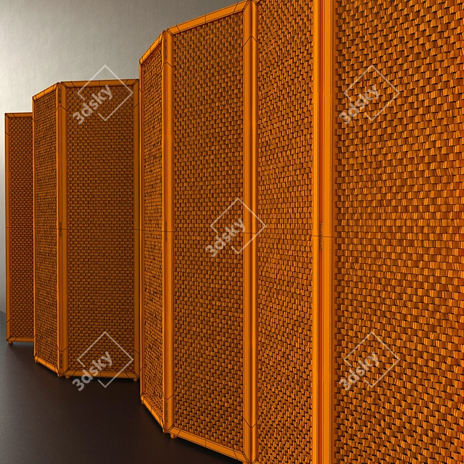 Wooden Screen Decor - Unique Wood Design 3D model image 5