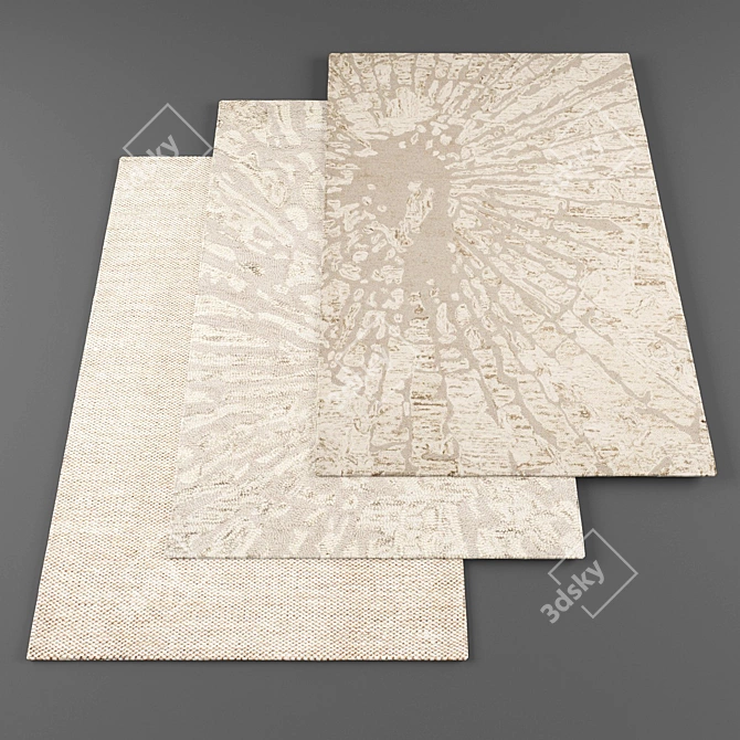 Title: Random Set of 5 Rugs with Textures 3D model image 1