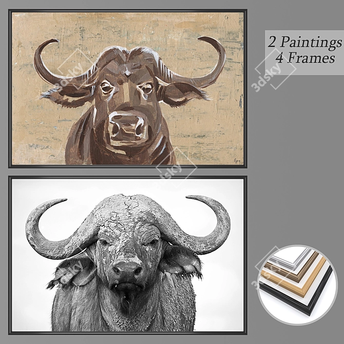 Decorative Wall Art Set with Multiple Frames 3D model image 1