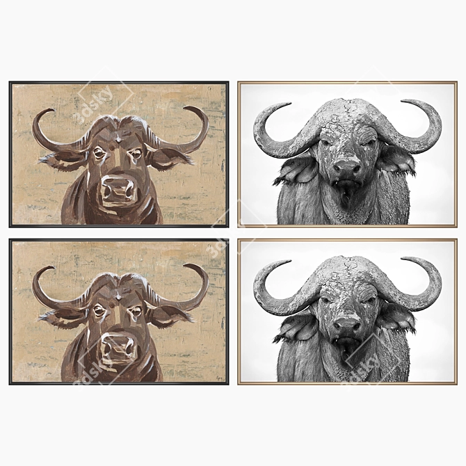 Decorative Wall Art Set with Multiple Frames 3D model image 2