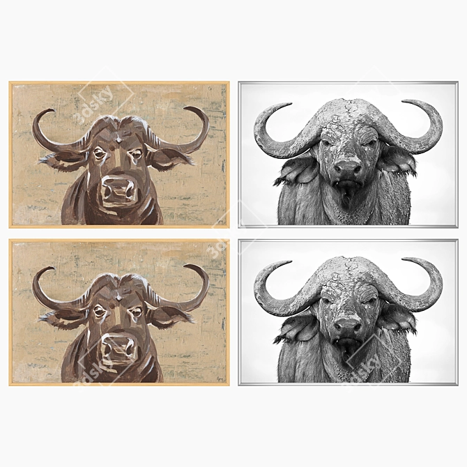 Decorative Wall Art Set with Multiple Frames 3D model image 3