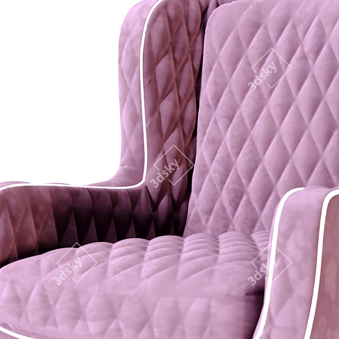 Baxter Dolly Wingback Armchair: Sleek Comfort & Elegant Design 3D model image 3