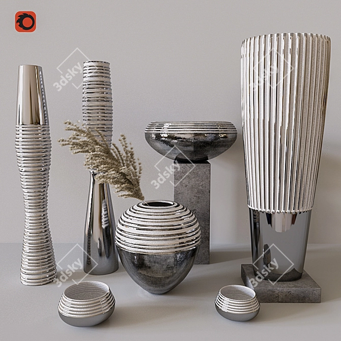 Platinum Antithesis Vases 3D model image 8