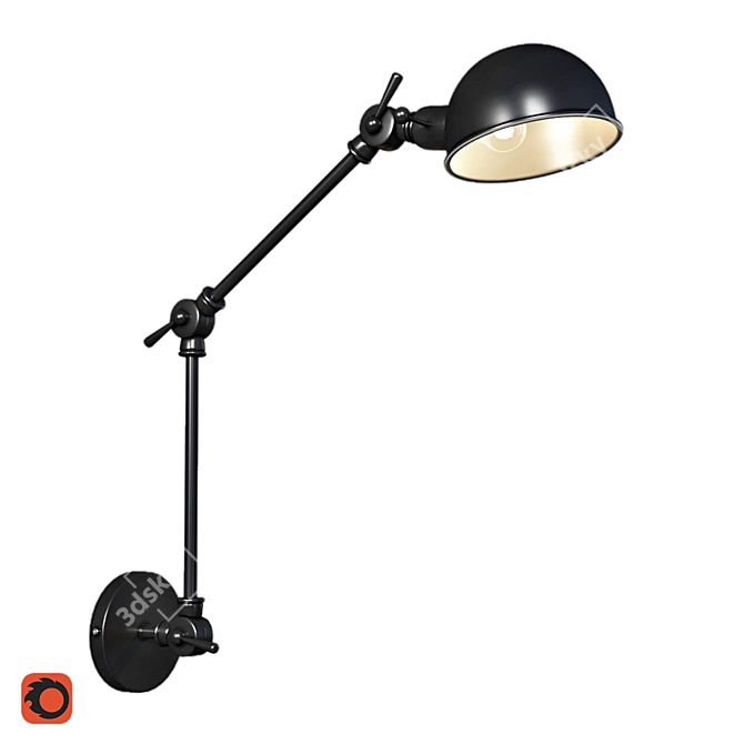 Industrial Metal Wall Lamp La Redoute Tornade 3D model image 4