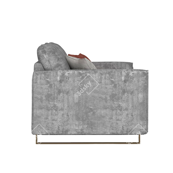 Modern Gray Fabric Sofa 3D model image 6