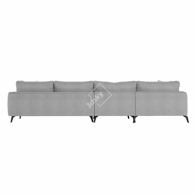 Modern Gray Sectional Sofa 3D model image 4