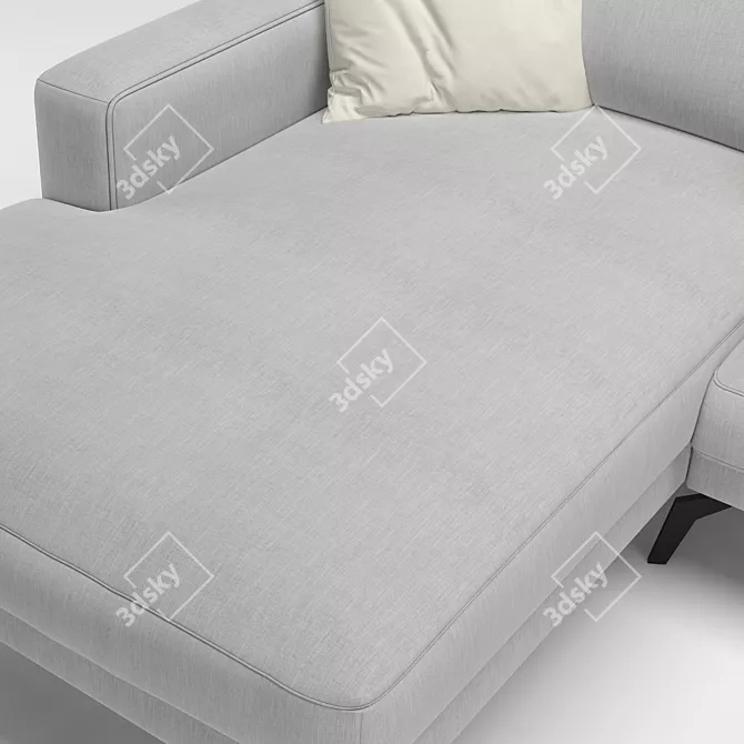 Modern Gray Sectional Sofa 3D model image 6