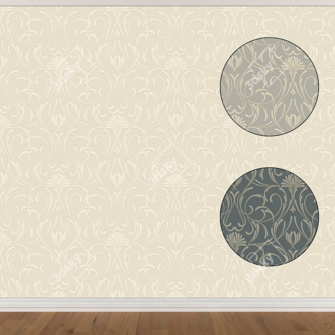 Seamless Wallpaper Set - 3 Colors 3D model image 1