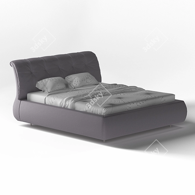 Classic Style Chantal Leather Bed 3D model image 3