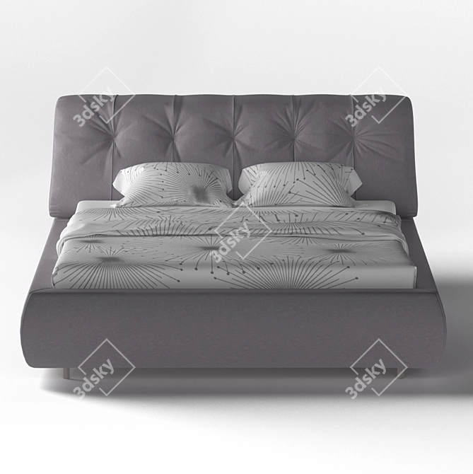 Classic Style Chantal Leather Bed 3D model image 4