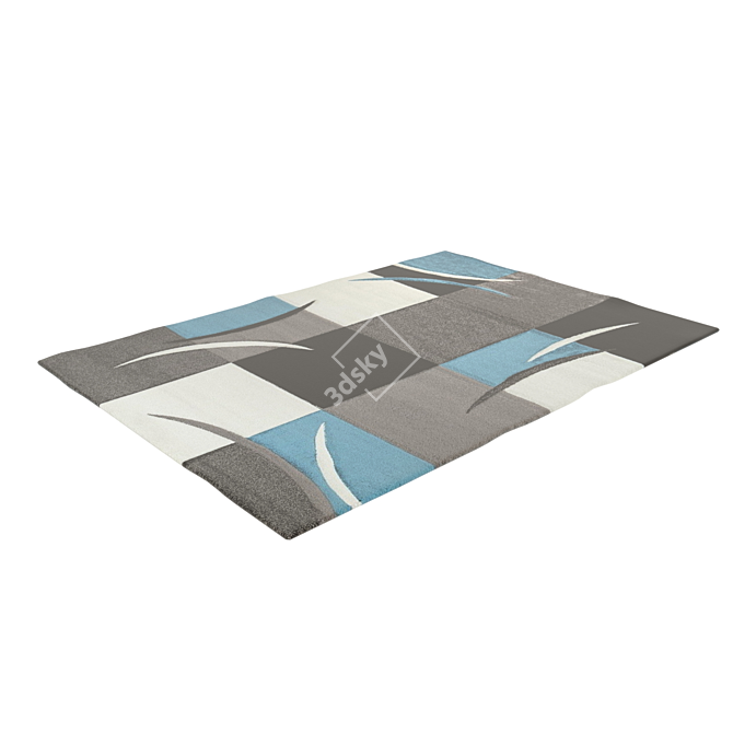 Turquoise Diamond Rug - 160x230 cm 3D model image 2