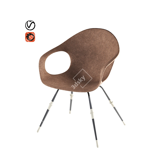 Arah Cloth Armchair: Modern Comfort in PBR 3D model image 1