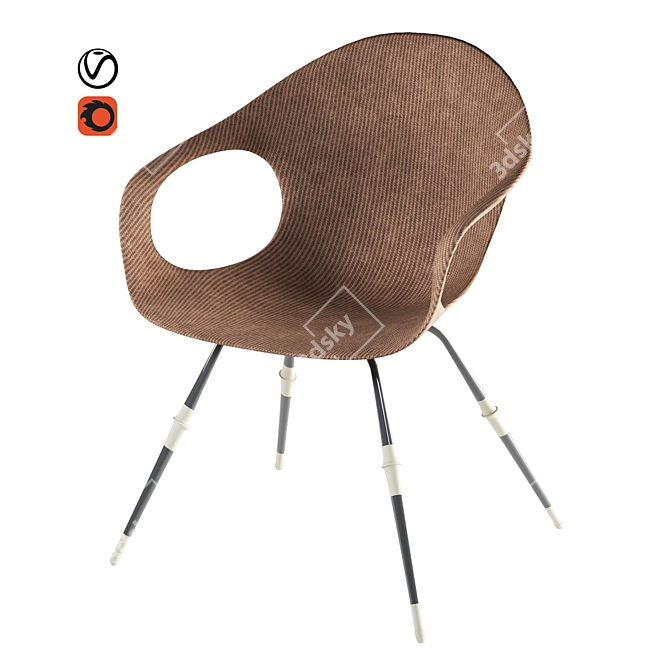 Arah Cloth Armchair: Modern Comfort in PBR 3D model image 5