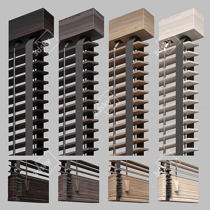 Venetian Wood Blinds Collection 3D model image 2