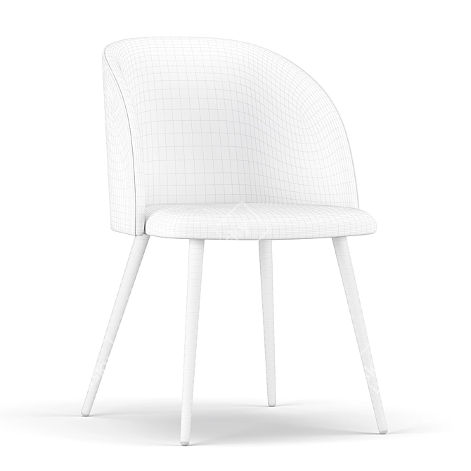 Retro Elegance: Pink Velvet Chair 3D model image 5