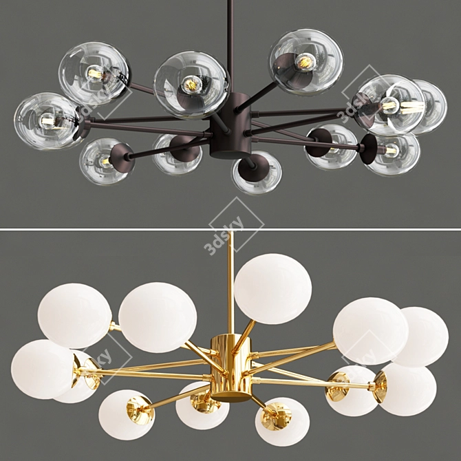 Elegant Arteriors Karrington Chandelier 3D model image 2