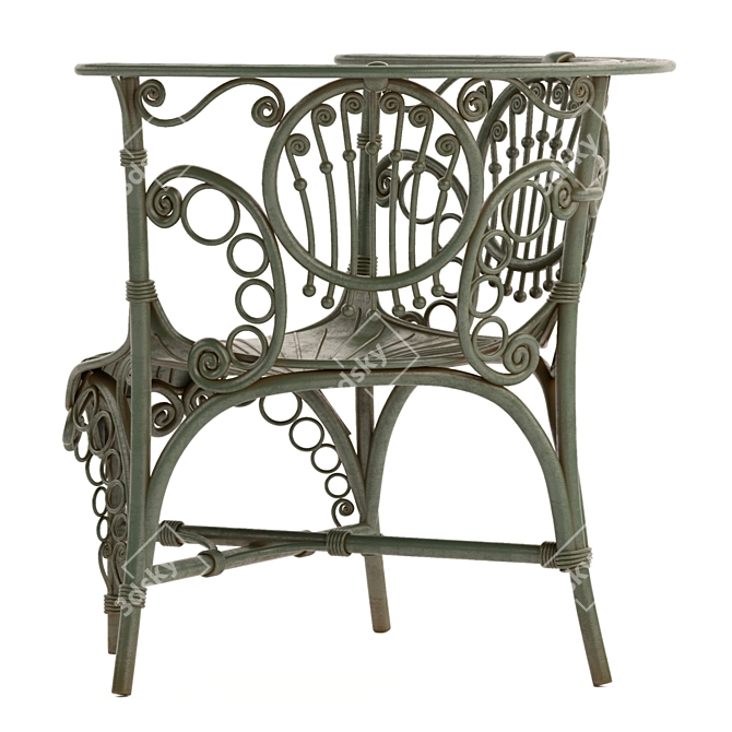 Sturdy Metal Garden Chair 3D model image 2