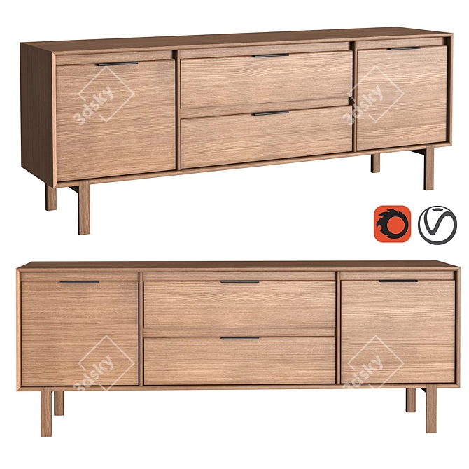 JP Line 6.0 Chest: Spacious, Stylish, Functional 3D model image 1