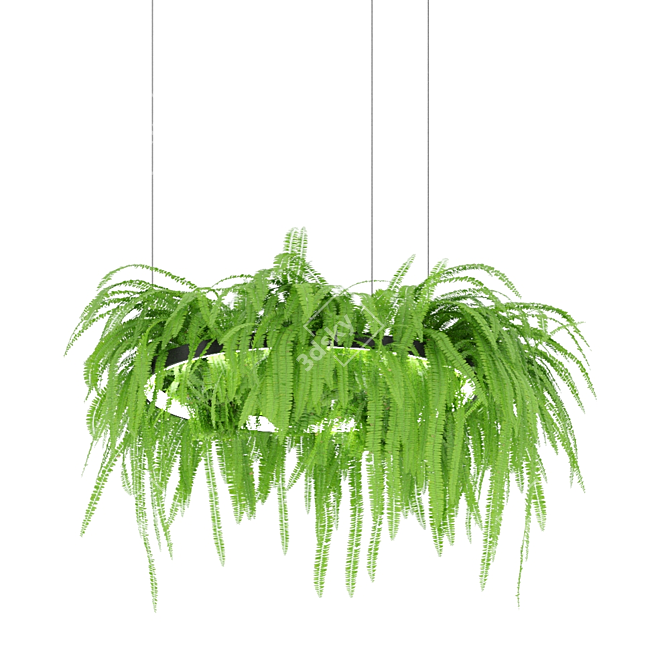 Fern-inspired LED Chandelier 3D model image 1