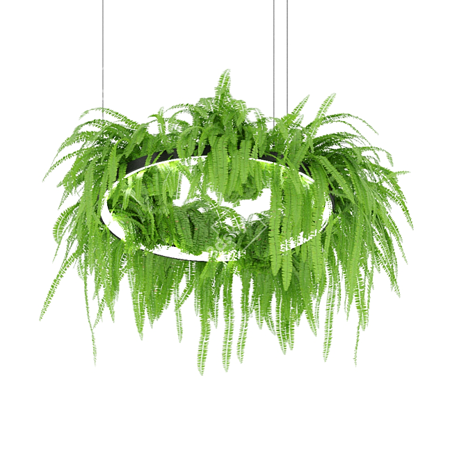 Fern-inspired LED Chandelier 3D model image 3