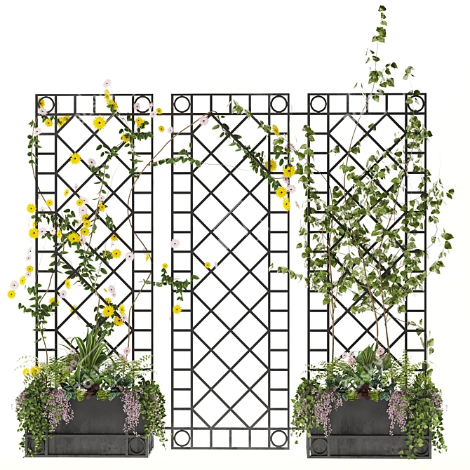 Outdoor Box Wall Decor: Plants 3D model image 2