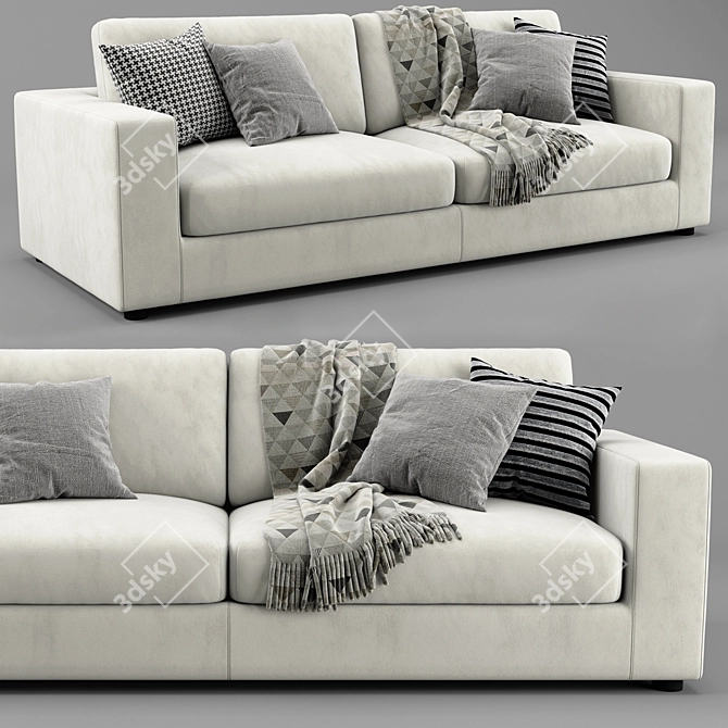 Modern Hiro 2 Seater Sofa 3D model image 3