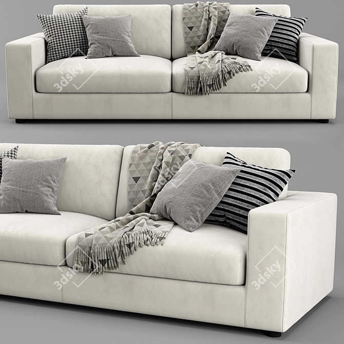 Modern Hiro 2 Seater Sofa 3D model image 4