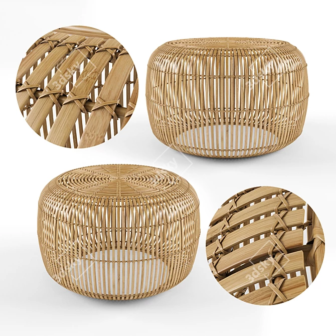 Eco-friendly Bangor Bamboo Coffee Table 3D model image 1