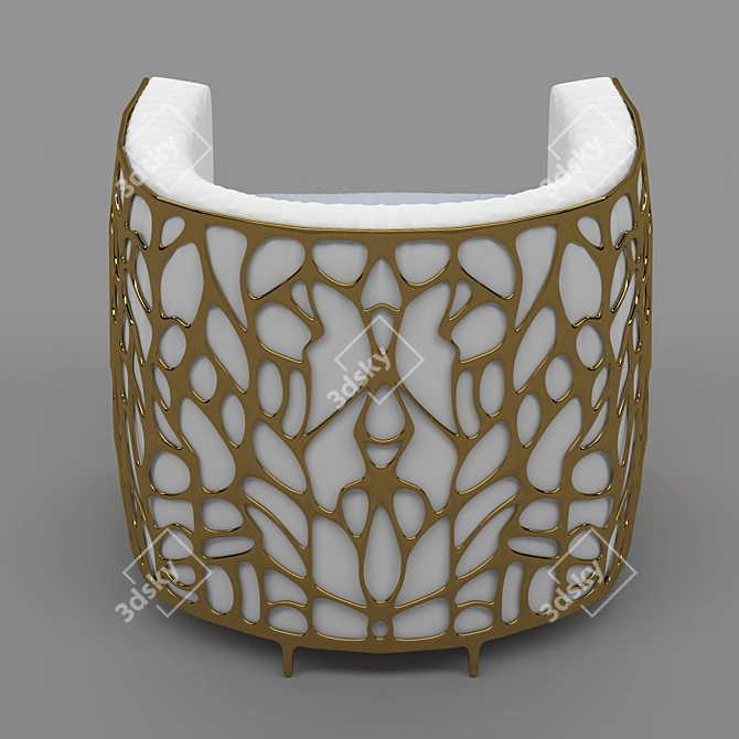 Luxury Golden Frame Armchair 3D model image 3