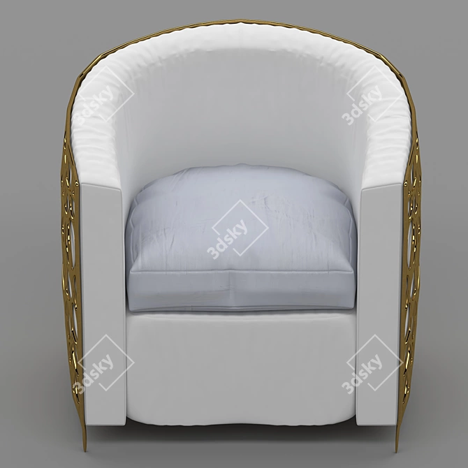 Luxury Golden Frame Armchair 3D model image 4