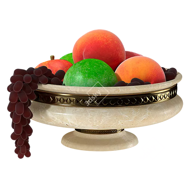 Fresh and Vibrant Fruit Bowl 3D model image 1