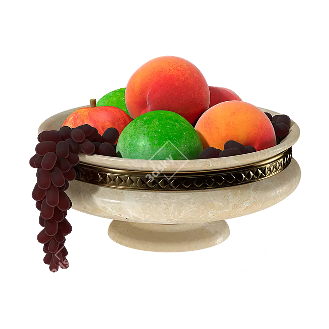 Fresh and Vibrant Fruit Bowl 3D model image 2