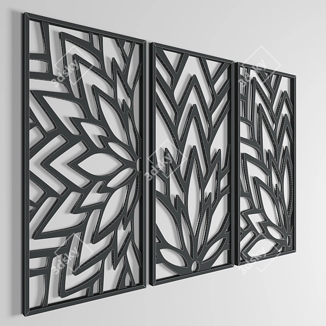 3D Panel Textured Wall Art 3D model image 4