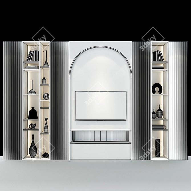 Sleek TV Stand 3D model image 2