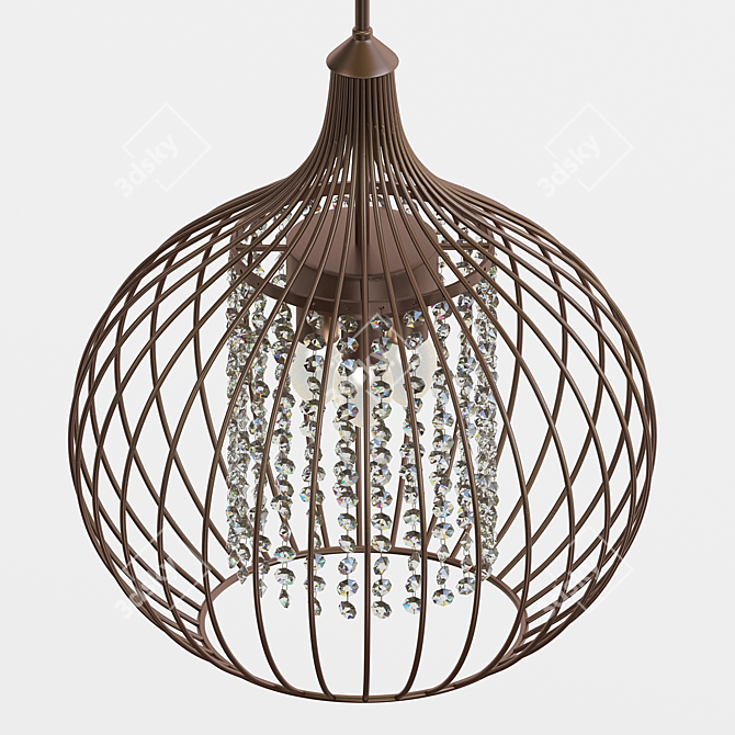 Majestic Vintage Crystal Chandelier 3D model image 2