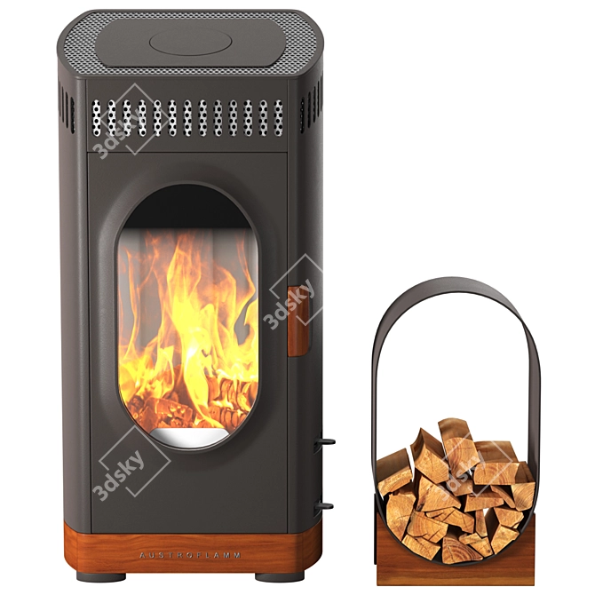 Woody Xtra: Rustic Cast Iron Fireplace 3D model image 3