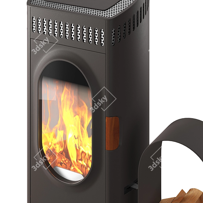 Woody Xtra: Rustic Cast Iron Fireplace 3D model image 4