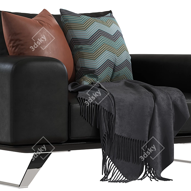 Aniston Armchair: Modern Design with Steel Legs 3D model image 2