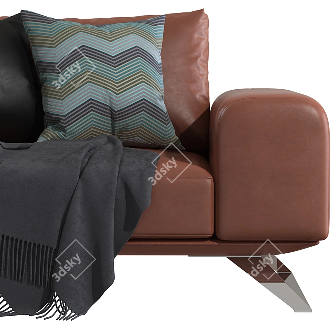 Aniston Armchair: Modern Design with Steel Legs 3D model image 3