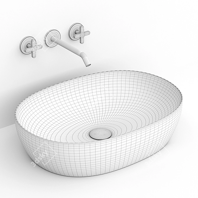 Azzurra Elegance Circle: Stylish Sink in 9 Stunning Colors 3D model image 4