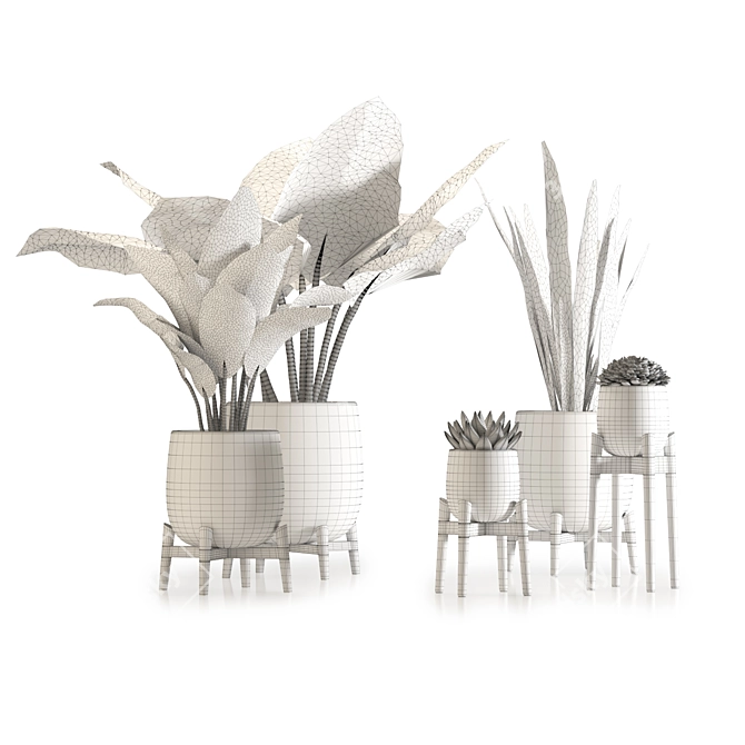Botanical Bliss: ESi 01 Decorative Plant Collection 3D model image 4